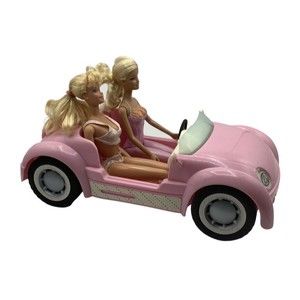 Vintage Barbie Dolls 76'/ 98' Barbie 2006 Pink Beach Glam Convertable, Set of 3